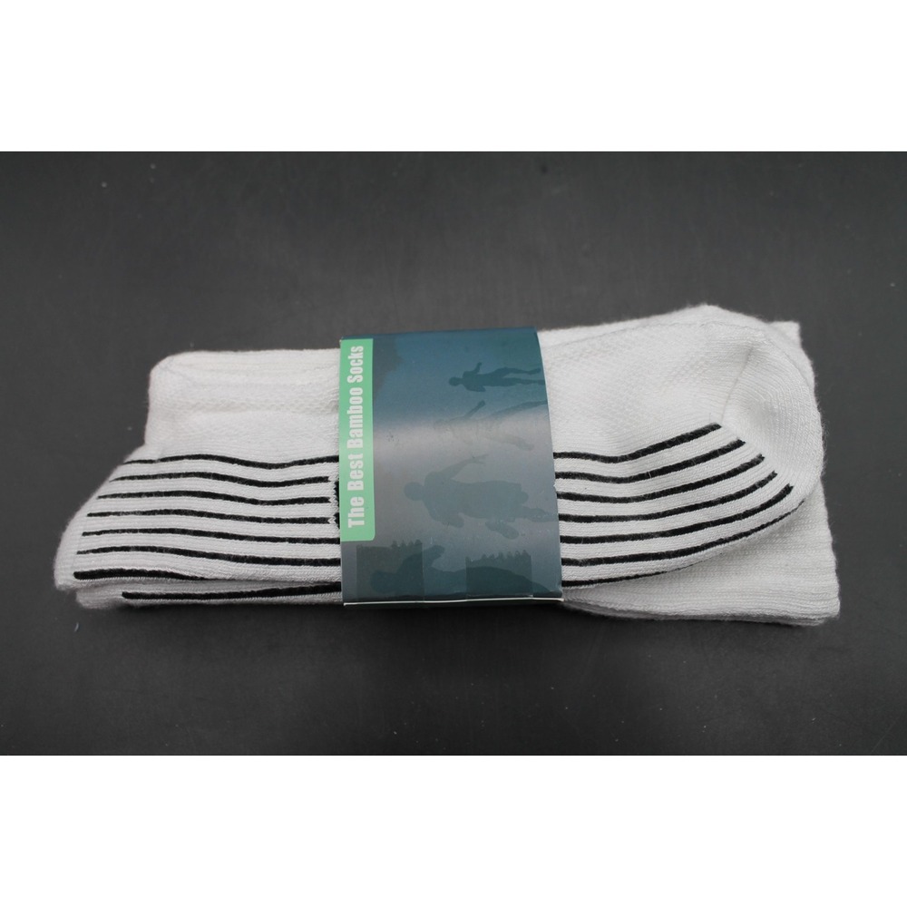 Sunew The Best Bamboo Socks White Black Breathable Casual Crew Mens One Size NIP